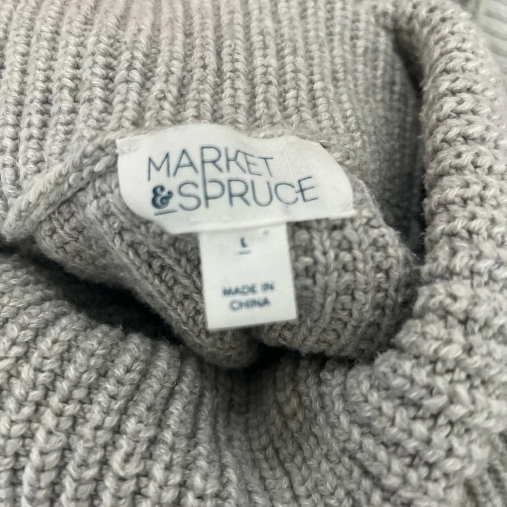 Market & Spruce Light Gray Cowl Neck Sweater - Picture 6 of 6